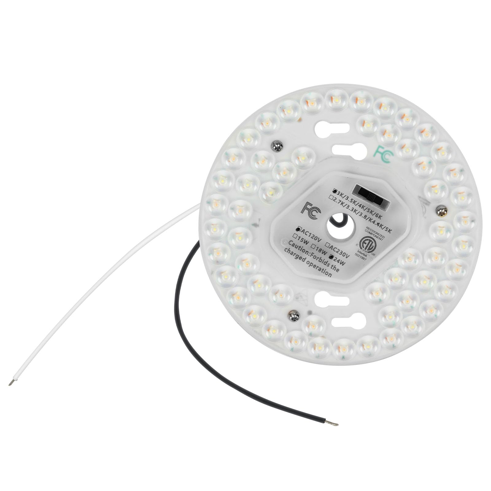 SHENGQINGTOP 5.12'' LED Ceiling Fan Light Retrofit Kit 24W 2200LM Ceiling Light Replacement PCB Board 5CCT 3000K 3500K 4000K 5000K 6000K Adjustable 120V CRI80 Dimmable