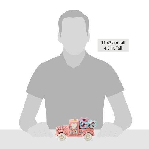 Enesco Sweethearts Candies by Jim Shore Pink Truck Filled with Hearts Figurine, 4.5 Inch, Multicolor
