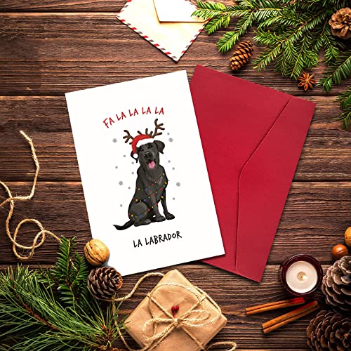 Labrador Christmas Card - Funny Dog Holiday Greeting Card with Envelope