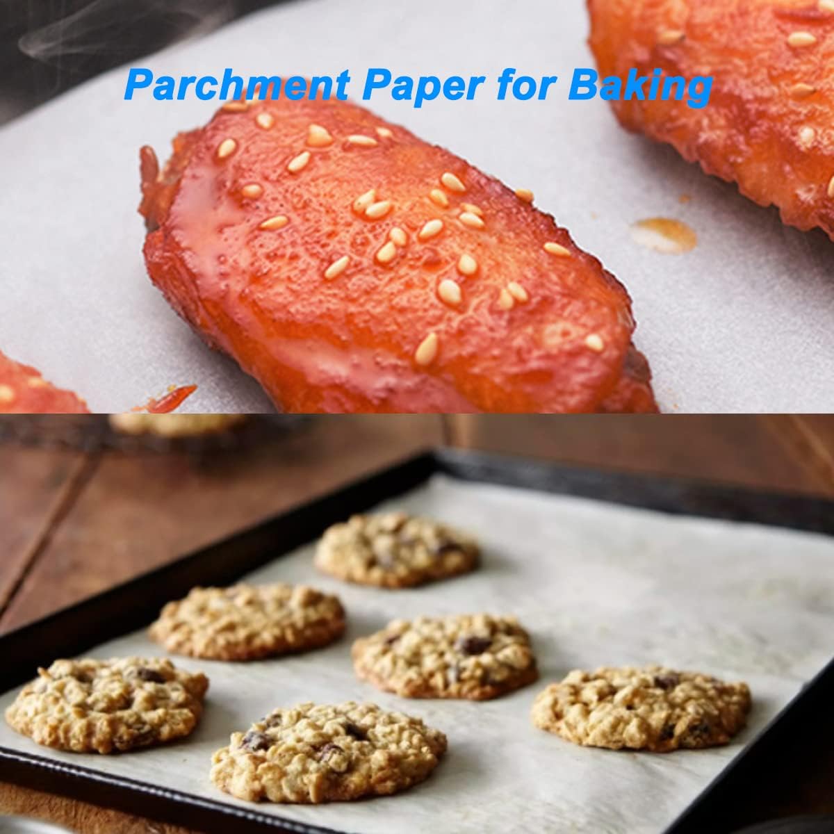 Skiennix Nonstick Parchment Paper Roll - Reusable Food Grade Waterproof & Oilproof | 12" x 66' Heavy Duty Baking Liner