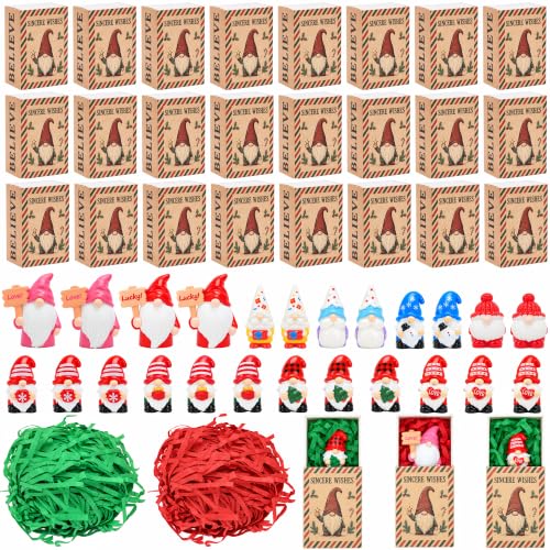 Christmas Emotional Gifts for Coworkers - 24 Pcs Employee Appreciation Set - Gnome Figurines & Gift Boxes