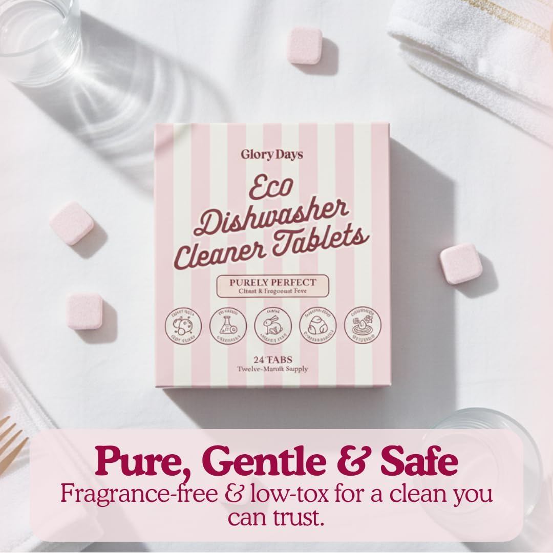 Skiennix Dishwasher Cleaner Tablets - Unscented Deep Cleaning for Limescale & Odor - 1 Year Supply