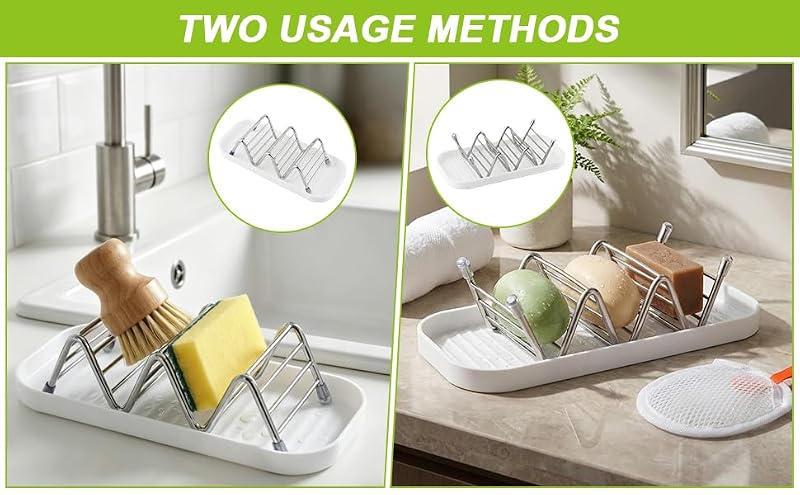 3-Slot Wave Shampoo Bar Holder with Drip Tray & Lather Net