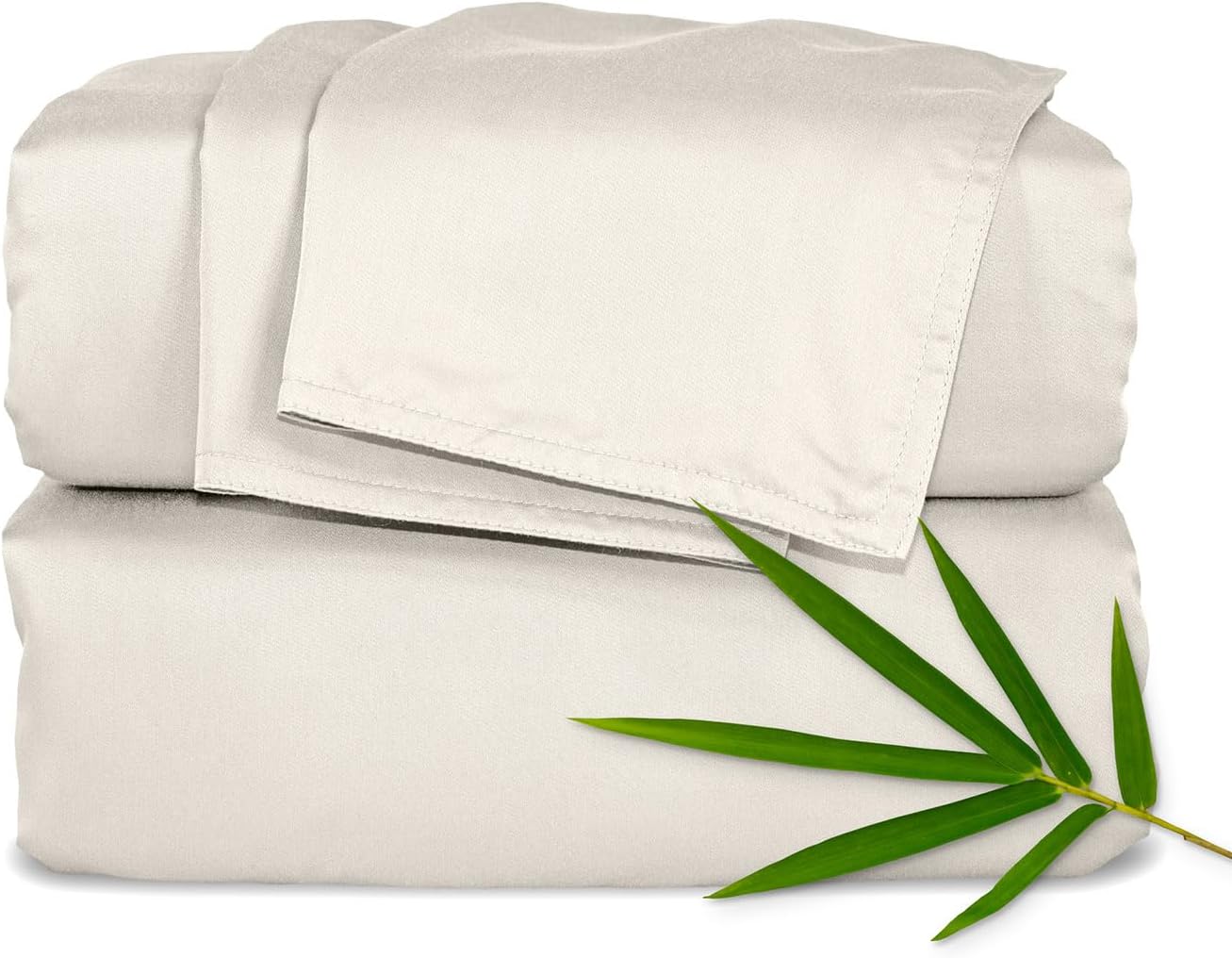 Pure Bamboo California King Sheets - 100% Organic Viscose, Soft & Cooling Bed Sheet Set (Creme)