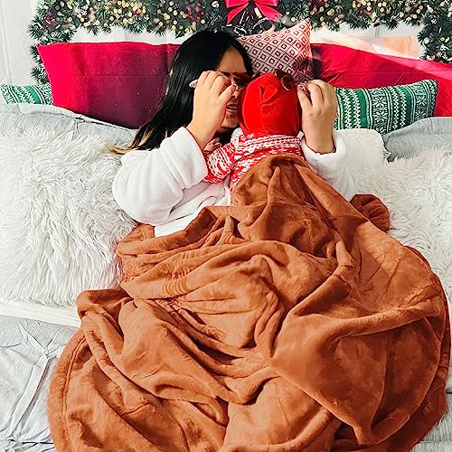 Bedsure GentleSoft Orange Throw Blanket - 50" x 60" Cozy Fleece