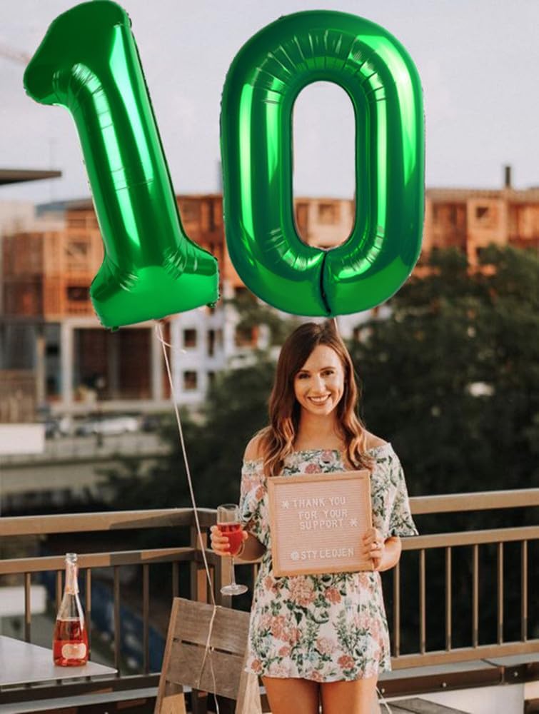 Number 0 Balloons - 40 Inch Dark Green Birthday Decorations for Milestone Events & Baby Showers