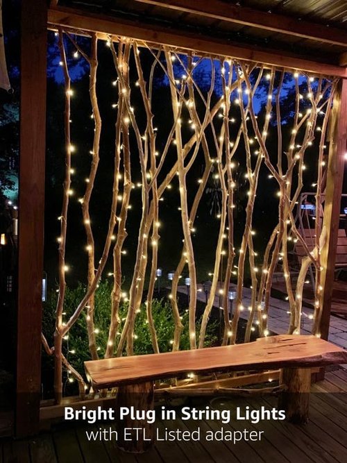 Lighting EVER LED Curtain Lights - 18 Hang Down String Lights | 10x10 ft Twinkle Fairy Lights for Bedroom & Wedding Decor