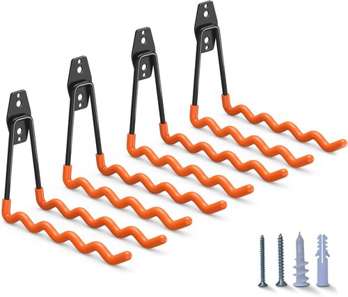 HUPBIPY Heavy Duty Garage Hooks - 7.7-Inch Wall Mounted Tool Organizer | Perfect for Ladders, Bikes & More
