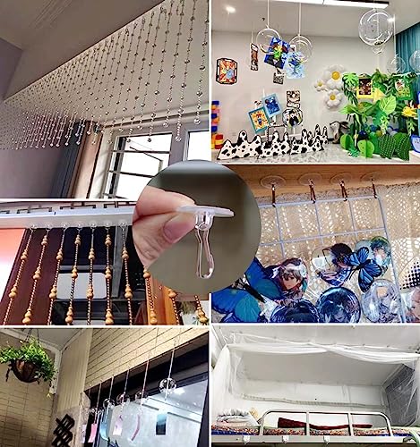 40 Pack Self-Adhesive Ceiling Hooks for Decorations Wall & Ceiling Use