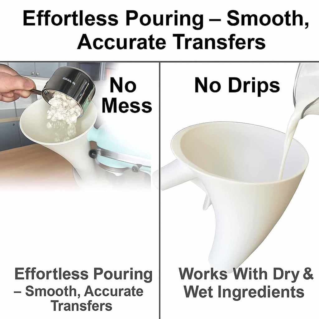 **KitchenAid Flour Funnel - Durable Pouring Chute for Tilt-Head Mixers (4.5–5 Qt) | Dishwasher-Safe Baking Tool**
