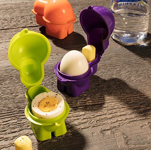 Hutzler Egg To-Go Container with Salt Shaker - Purple