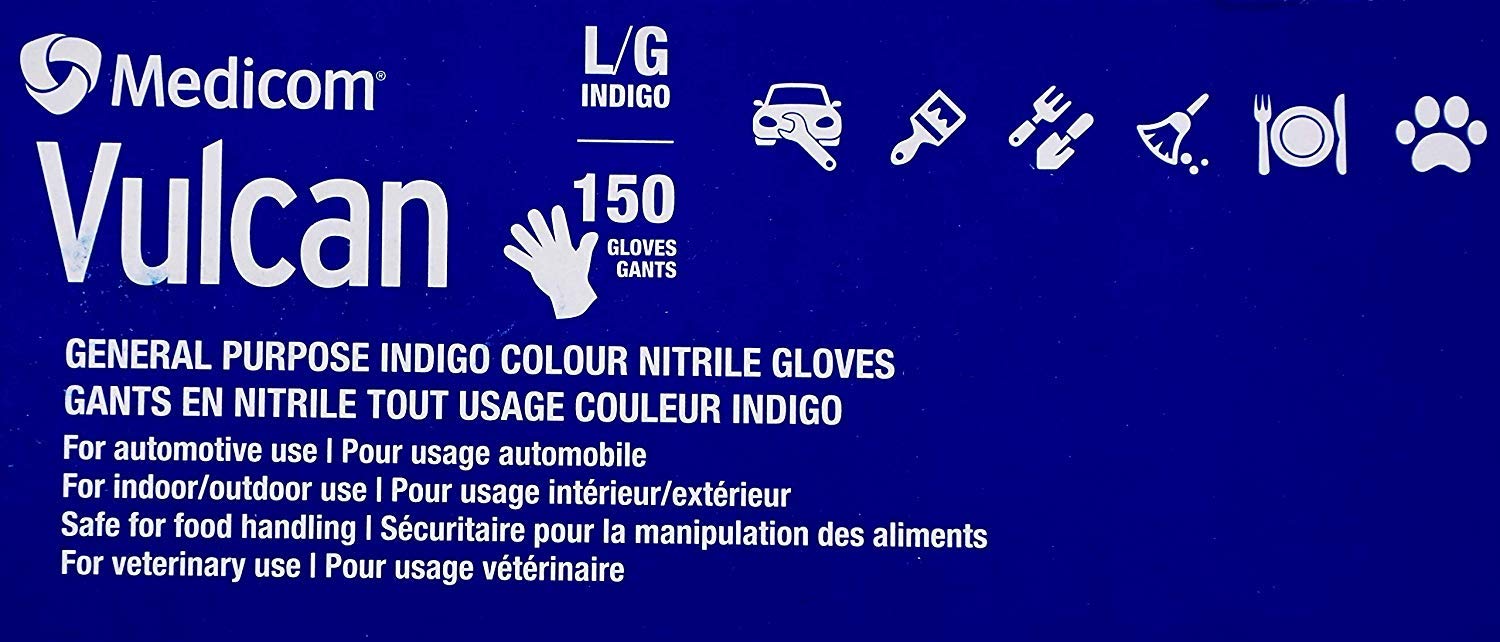 Medicom Vulcan Nitrile Gloves, 150 Count Large