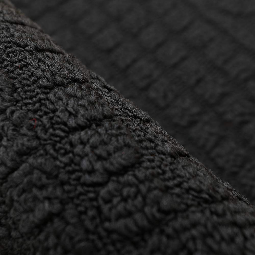 COSY HOMEER 32X20 Inch Anti Fatigue Kitchen Rug Mats are Made of 100% Polypropylene Half Round Rug Cushion Specialized in Anti Slippery and Machine Washable Black(3 pcs)