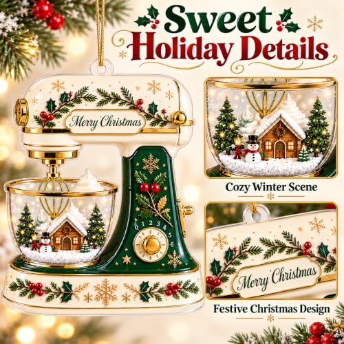 Dough Mixer Christmas Ornament - Baking Gift for Women, Holiday Decor