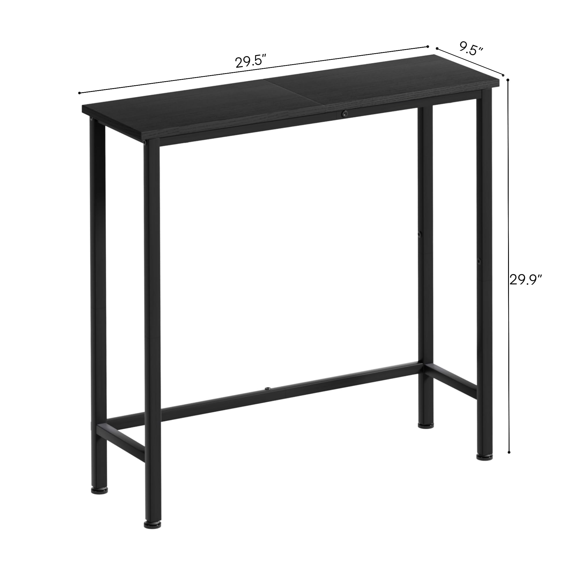Mordchil HF Narrow Console Table, 29.5" Small Entryway Table, Thin Hallway Tables, Slim Sofa Side Tables for Hallway, Living Room, Bedroom, Foyer, Wood-Grained Black