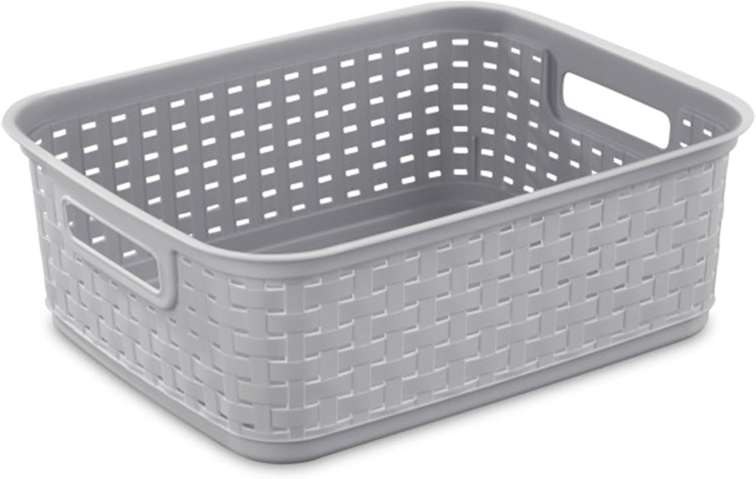 Sterilite Storage Baskets - Stylish Plastic Weave Design for Organizing Crafts & Jewelry | Gray, 6-Pack