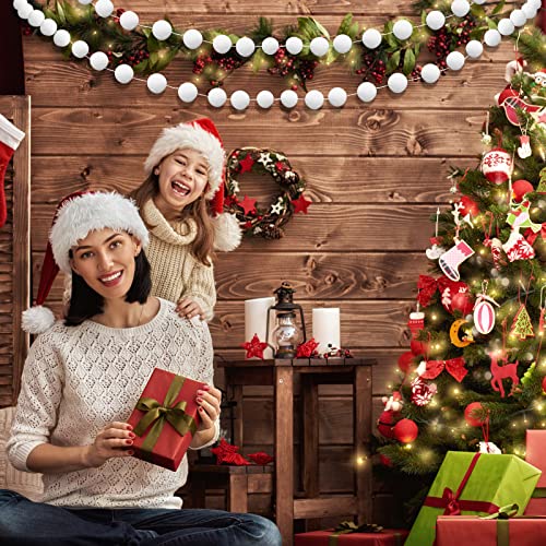 4 Pieces Felt Ball Garland - 7.2ft White Holiday Wall & Tree Decor