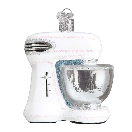 Old World Christmas White Mixer (Multi) Glass Blown Ornament for Christmas Tree, Handcrafted Holiday Decoration, Kitchen Collection