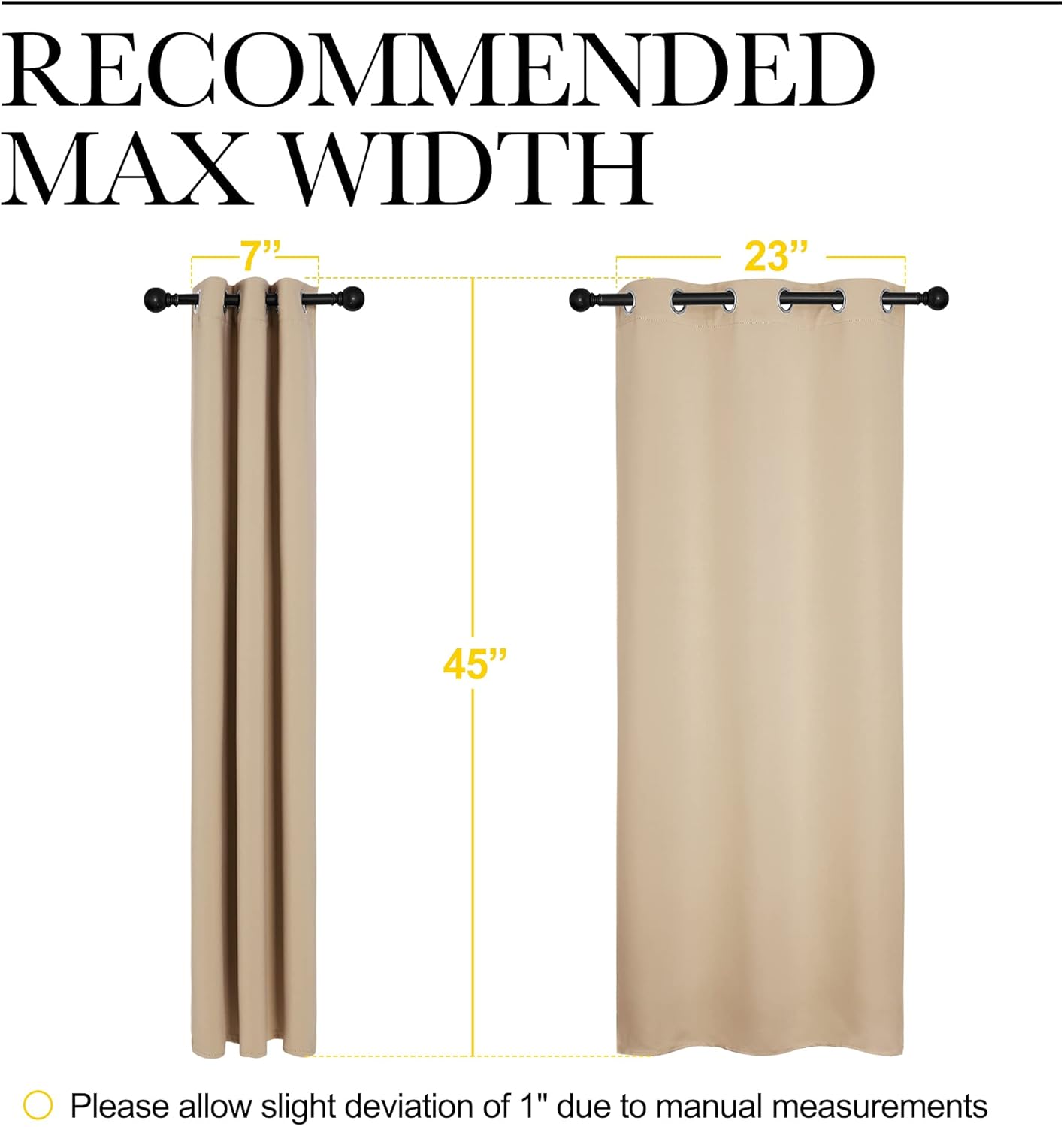 NICETOWN Room Darkening Curtain Panels - Thermal Insulated Grommet Drapes for Living Room | Biscotti Beige, 2 Panels (W29 x L45-Inch)