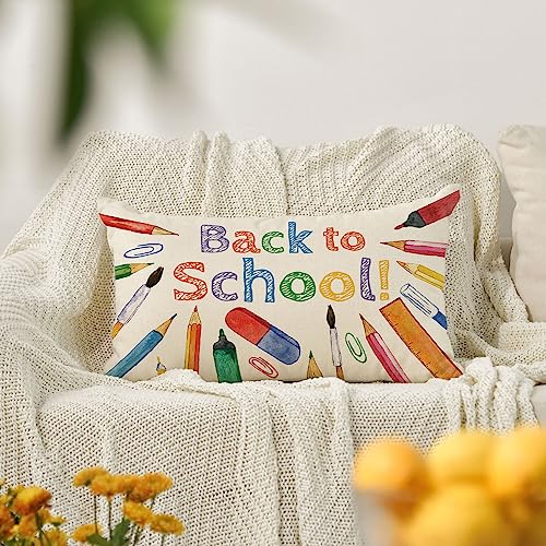 AVOIN colorlife Back to School Throw Pillow Cover, 12x20 Inch Decorative
