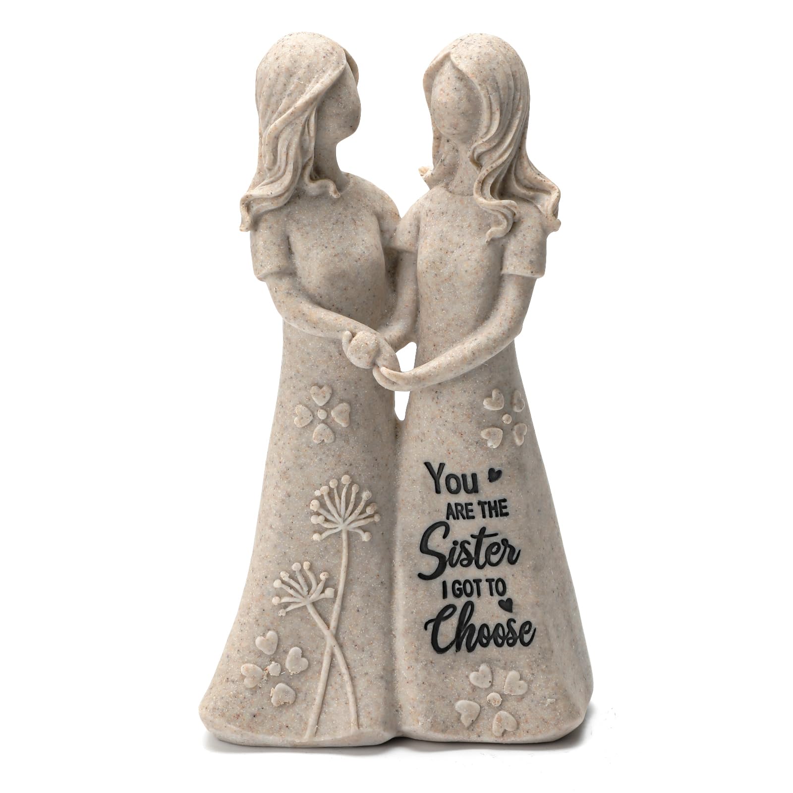 INLOMEM Friendship Gifts for Best Friends Women - Resin Sister Figurines Best Friend Sister Birthday Gift Ideas Unique Gifts for Sisters from Sister - Hand-Painted Figure (Granite)