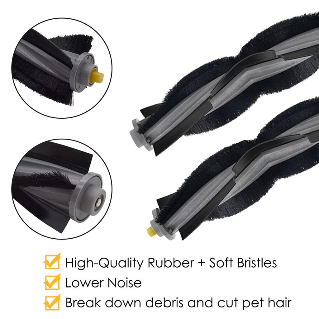 MZY LLC 3 Pack Replacement Rubber Roller Brushes for Ecovacs Deebot X1 Omni/ X1 PRO Omni/ X1 Plus/ T10 Omni/ T10 Turbo Vacuum Cleaner Accessories