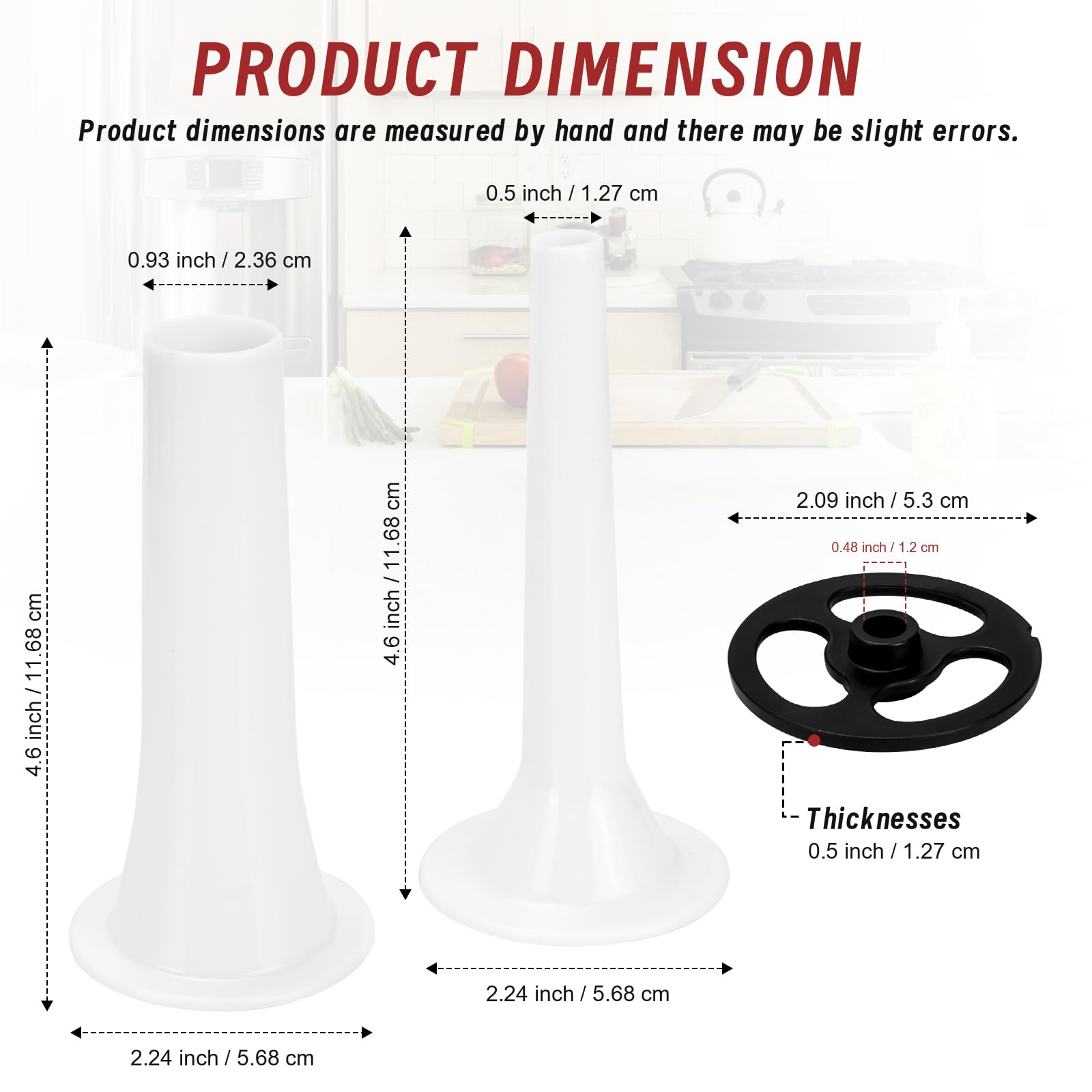 Stand Mixer Sausage Stuffer Kit Repalcement for KitchenAid FGA Food Meat Grinder Attachment, Sausage Stuffer Tubes Compatible with KitchenAid Mixer Sausage Stuffer Maker