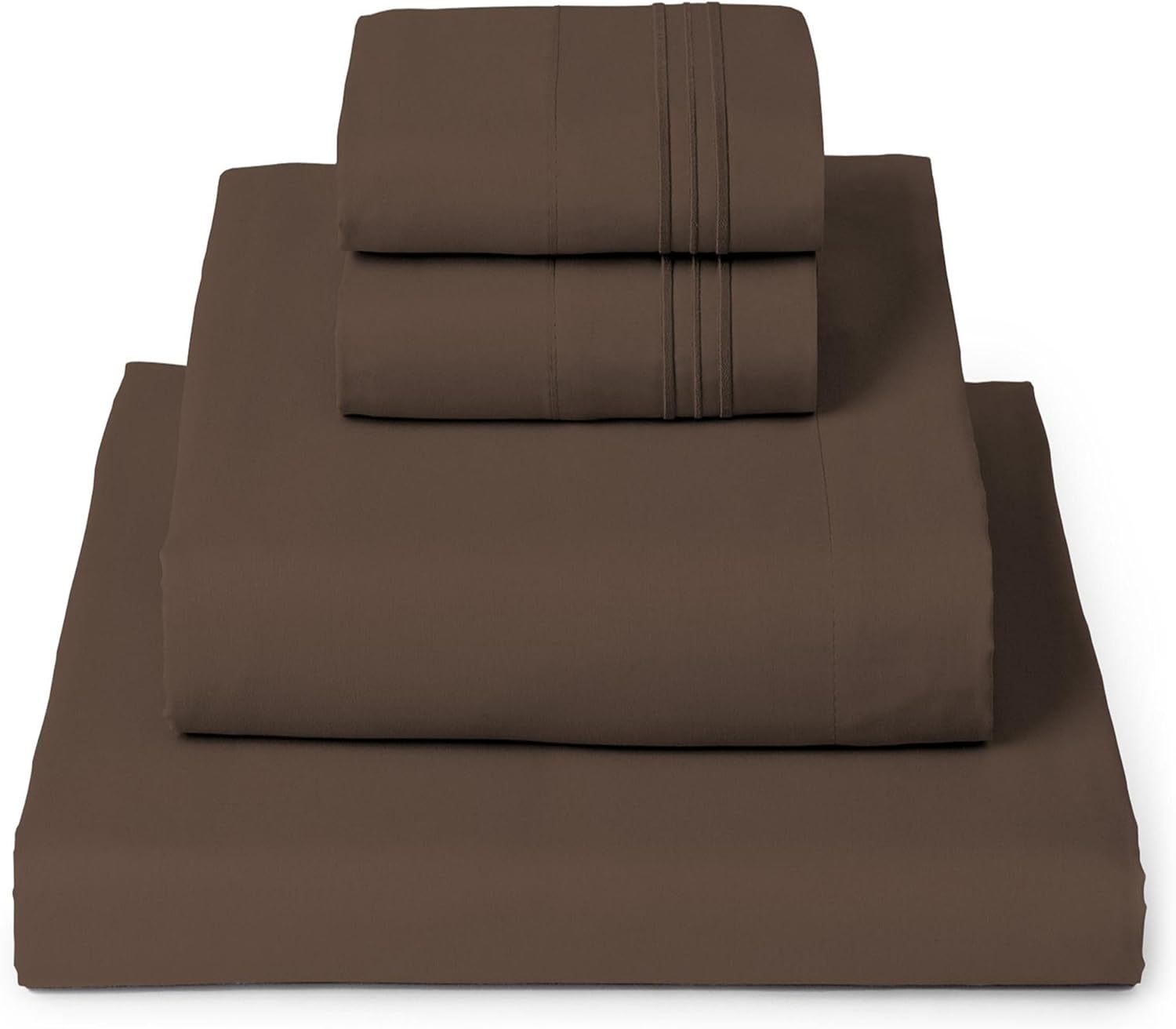 Mellanni King Sheets Set - 4 PC Hotel Luxury Bedding | Extra Soft, Cooling, Wrinkle-Resistant (Brown)