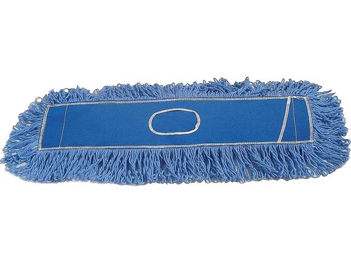 Rubbermaid Commercial Products Twisted Loop-Dust Mop Head Replacement 25-Inch Blue Cotton Refill for Industrial Use Fits Standard Size Mop Frame