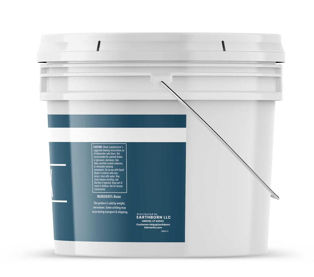 Earthborn Elements Borax Powder (1 Gallon), Multipurpose Cleaner & Detergent Booster, Resealable Bucket (144 Ounce)