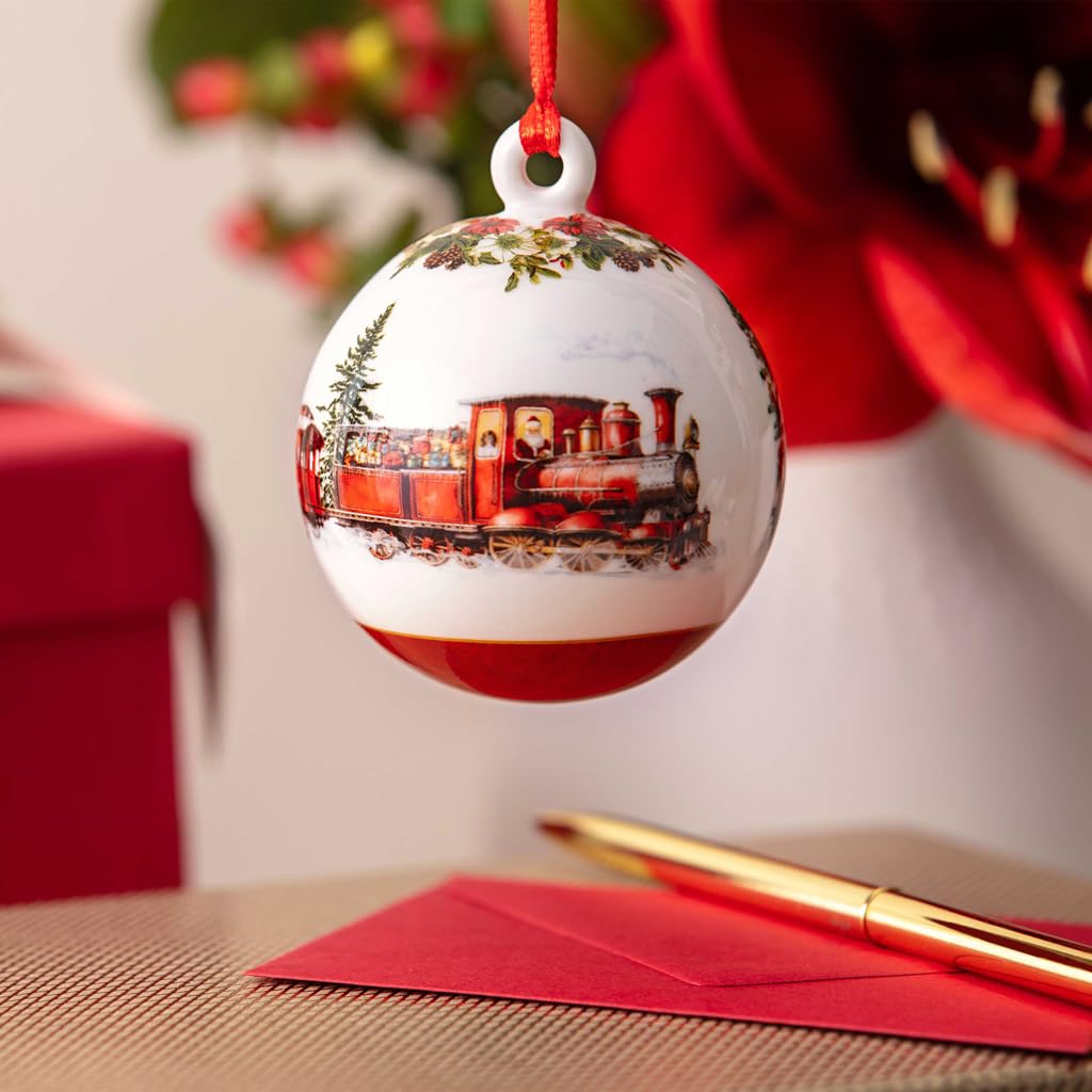 Villeroy & Boch Annual Christmas Edition Ball Ornament, Premium Porcelain, Limited Edition, Dated 2025 Ball Shaped Christmas Ornament