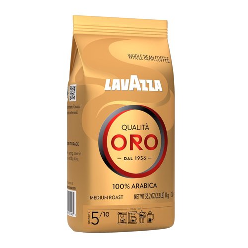 Lavazza Qualità Oro Whole Bean Coffee - Medium Roast, 100% Arabica, Fruity & Aromatic, 2.2 lb