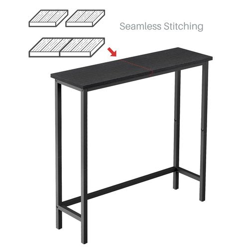HollyHOME Narrow Console Table, 29.5" Slim Entryway Table, Sofa Stand, Hallway Shelf for Hallway, Bedroom, Living Room, Foyer, Black