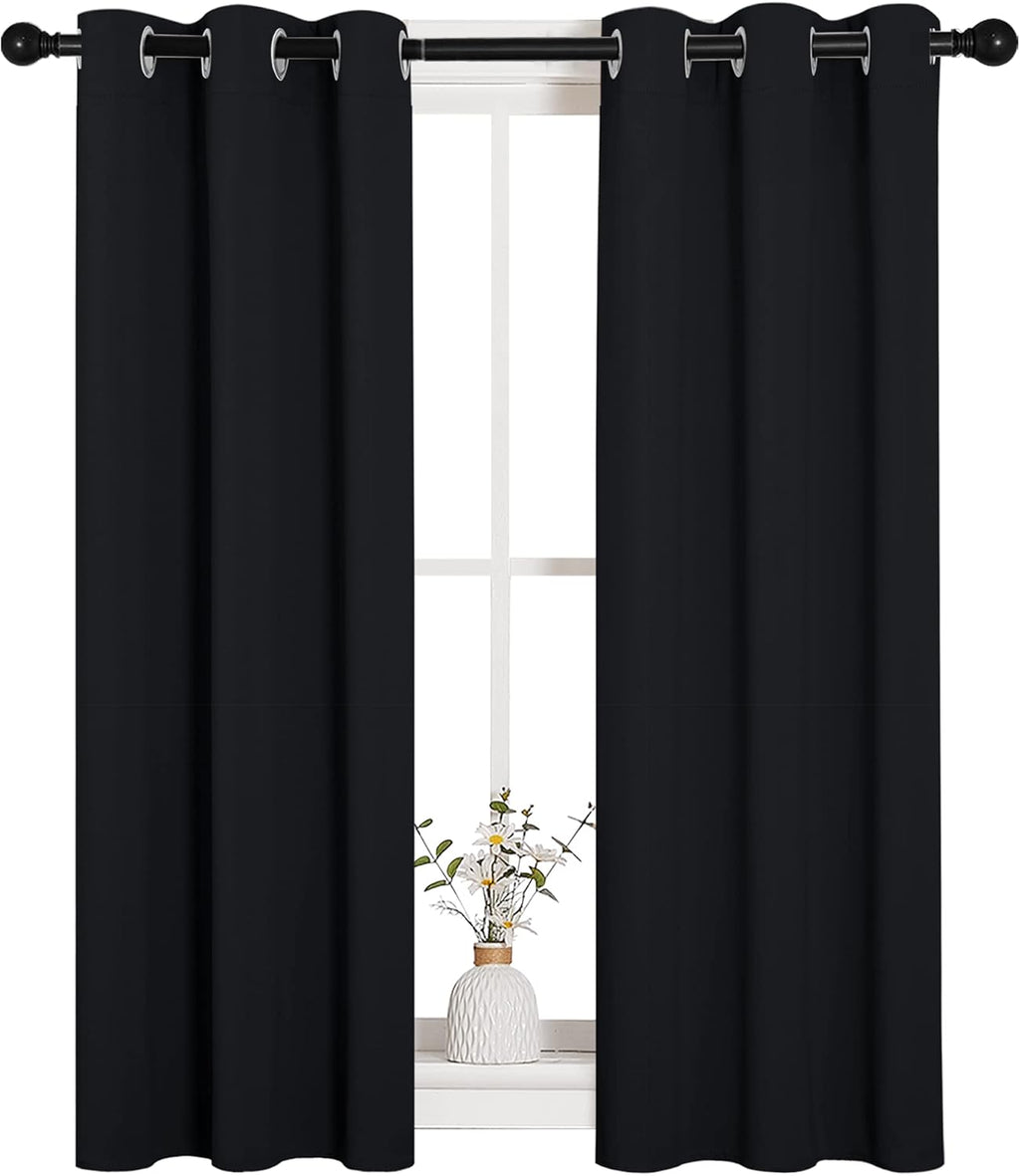 NICETOWN Blackout Curtains - Thermal Insulated Drapes for Windows | 2 Panels, 29" x 40", Black