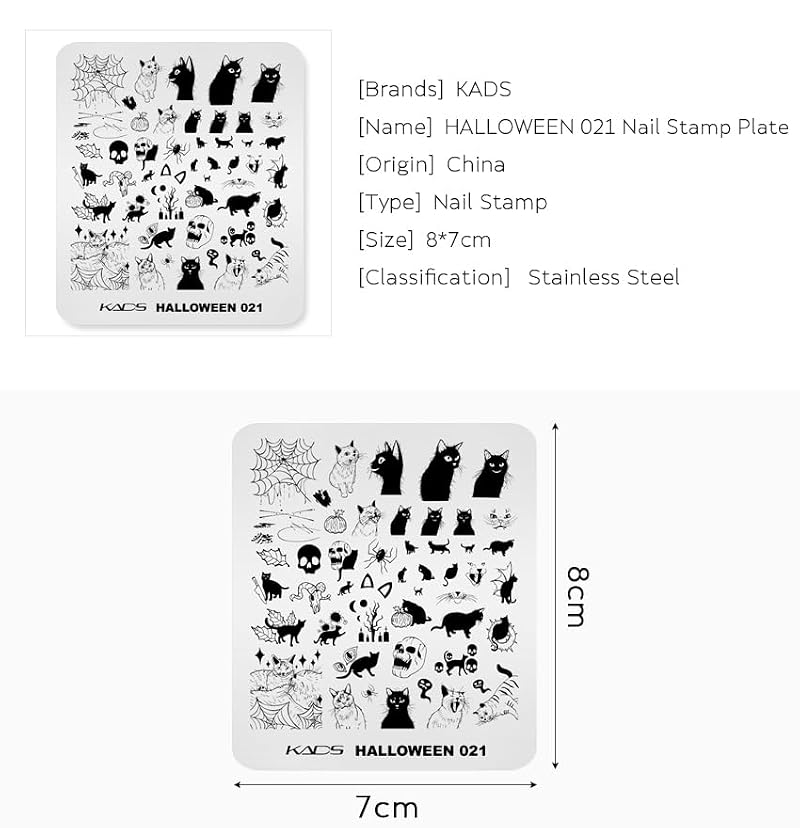 Rolabling Halloween Nail Art Stamping Plate Pumpkin Skull Ghost