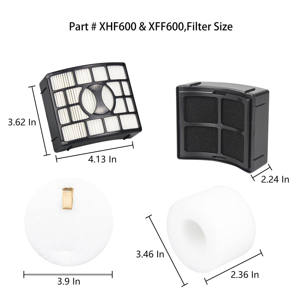 for Shark NV611 31 Filter Replacement Filter Compatible with Shark NV611 31 NV611 UV700 NV601 ZD550 ZD552 NV600 NV770 NV771 ZU701 Lift-Away with PowerFins HairPro Upright Vacuum,Part # XHF600 & XFF600