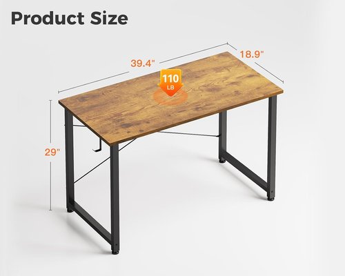 Casaottima 40-Inch Small Computer Desk - Modern Writing Table for Home Office | Vintage Style with Headphone Hooks