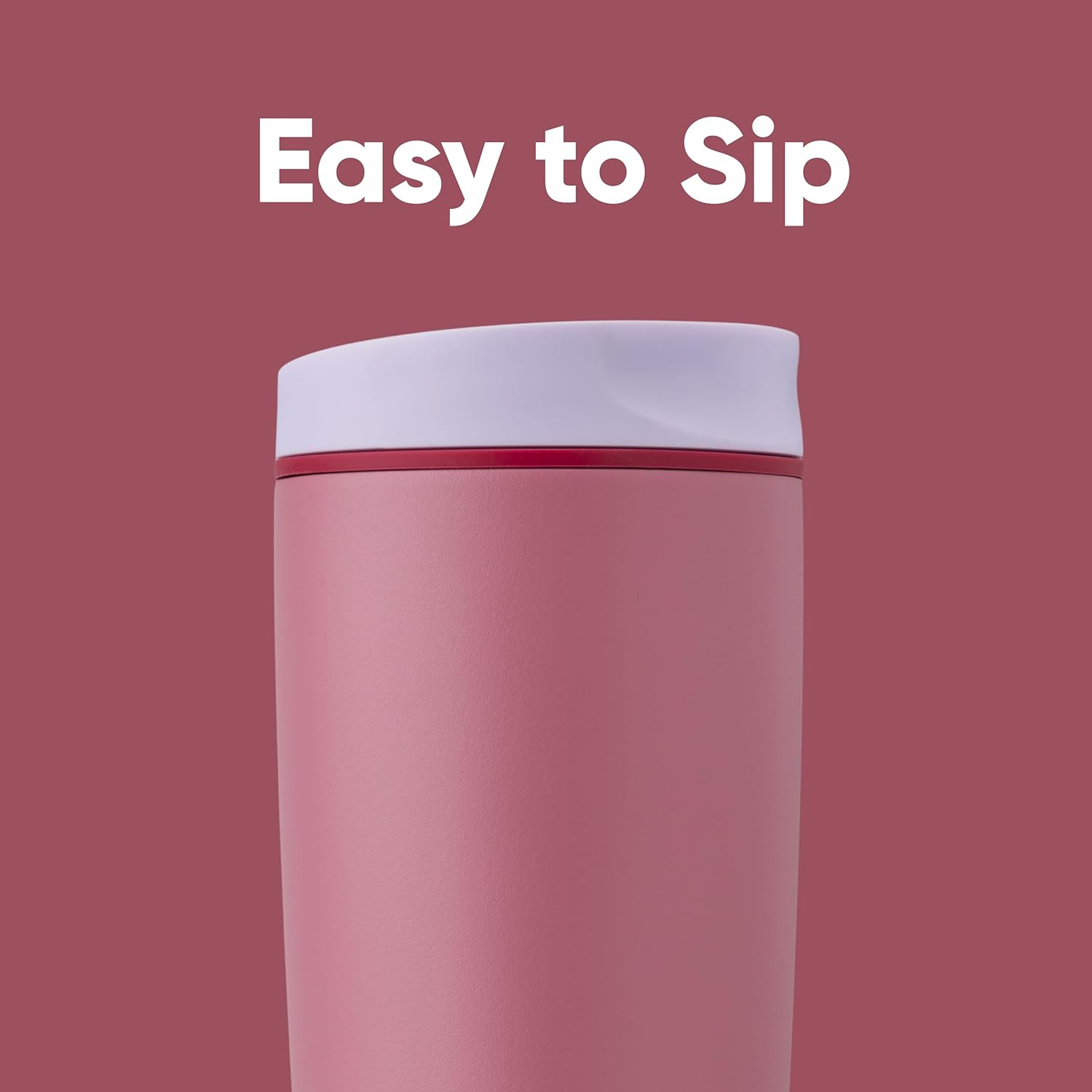 Owala SmoothSip Slider Insulated Stainless Steel Coffee Tumbler - 20 oz Reusable Hot & Iced Coffee Mug in Purple/Pink (Crochet Queen)
