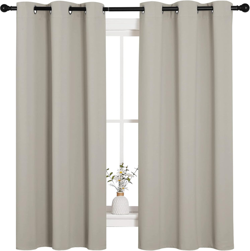 NICETOWN Natural Blackout Curtains - Thermal Insulated Room Darkening Drapes | 42 x 63 Inches, 1 Pair