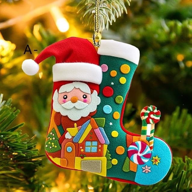 Cute Acrylic Christmas Tree Ornaments Set - 6 Unique Designs