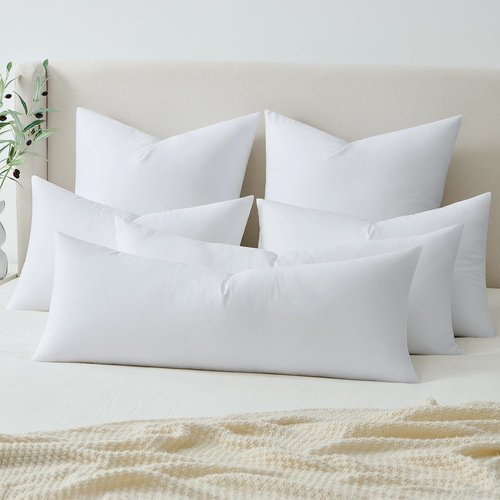 MIULEE 14x36 Synthetic Down Alternative Pillow Insert, Fluffy Soft Throw Pillow for Couch Bed Sofa Plush Luxury Lumbar Support