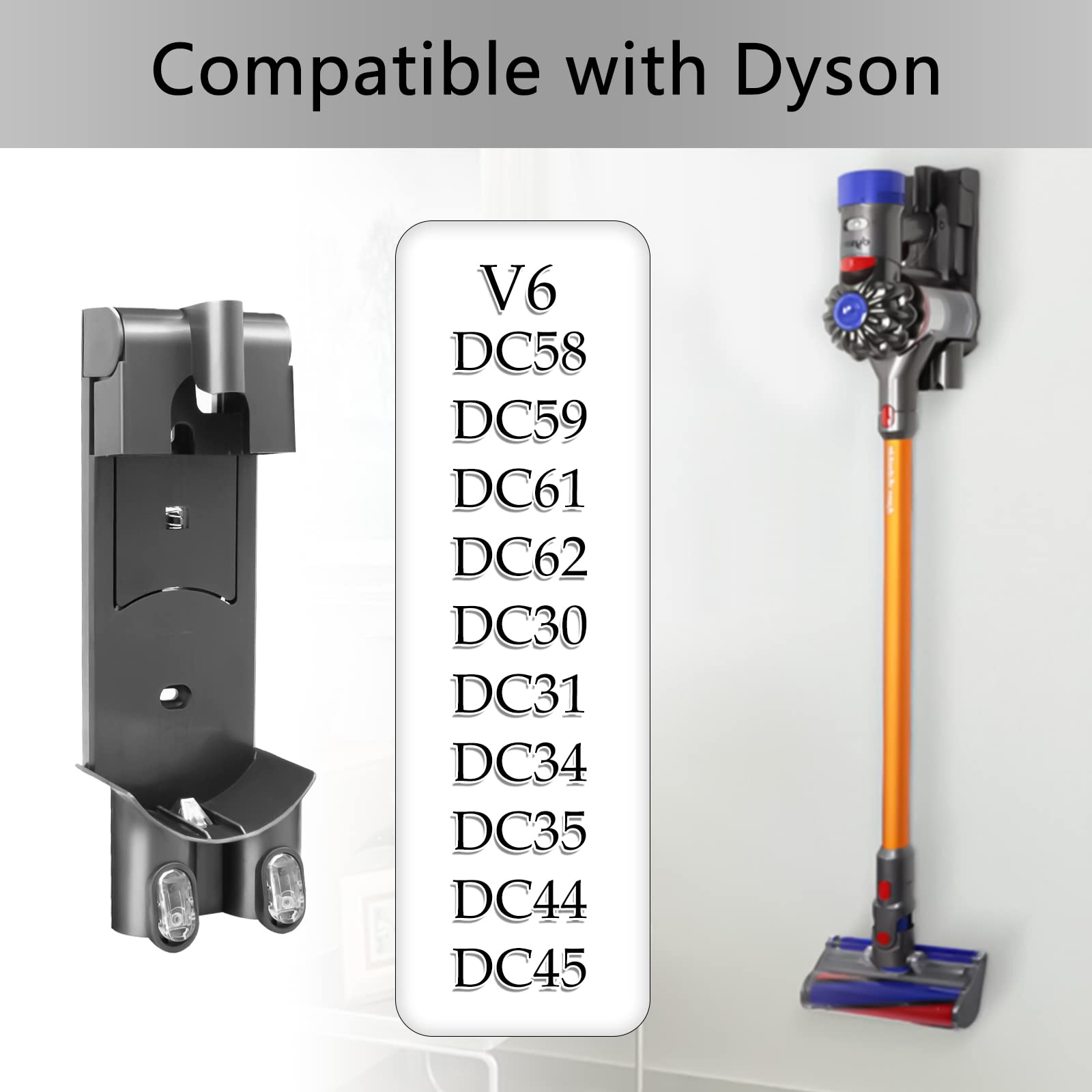 Coodss Docking Station Replacement - Wall Mount Accessories Bracket Compatible with Dyson V6 DC58 DC59 DC61 DC62 DC30 DC31 DC34 DC35 DC44 DC45 Model Vacuums Vacuum Cleaner