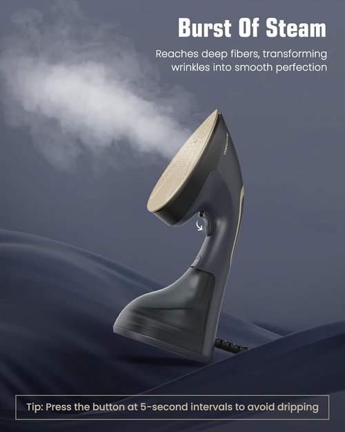 Beautural Steamer for Clothes - 2-in-1 Handheld Fabric Wrinkle Remover | 1200W Fast Heat-Up, Auto-Off