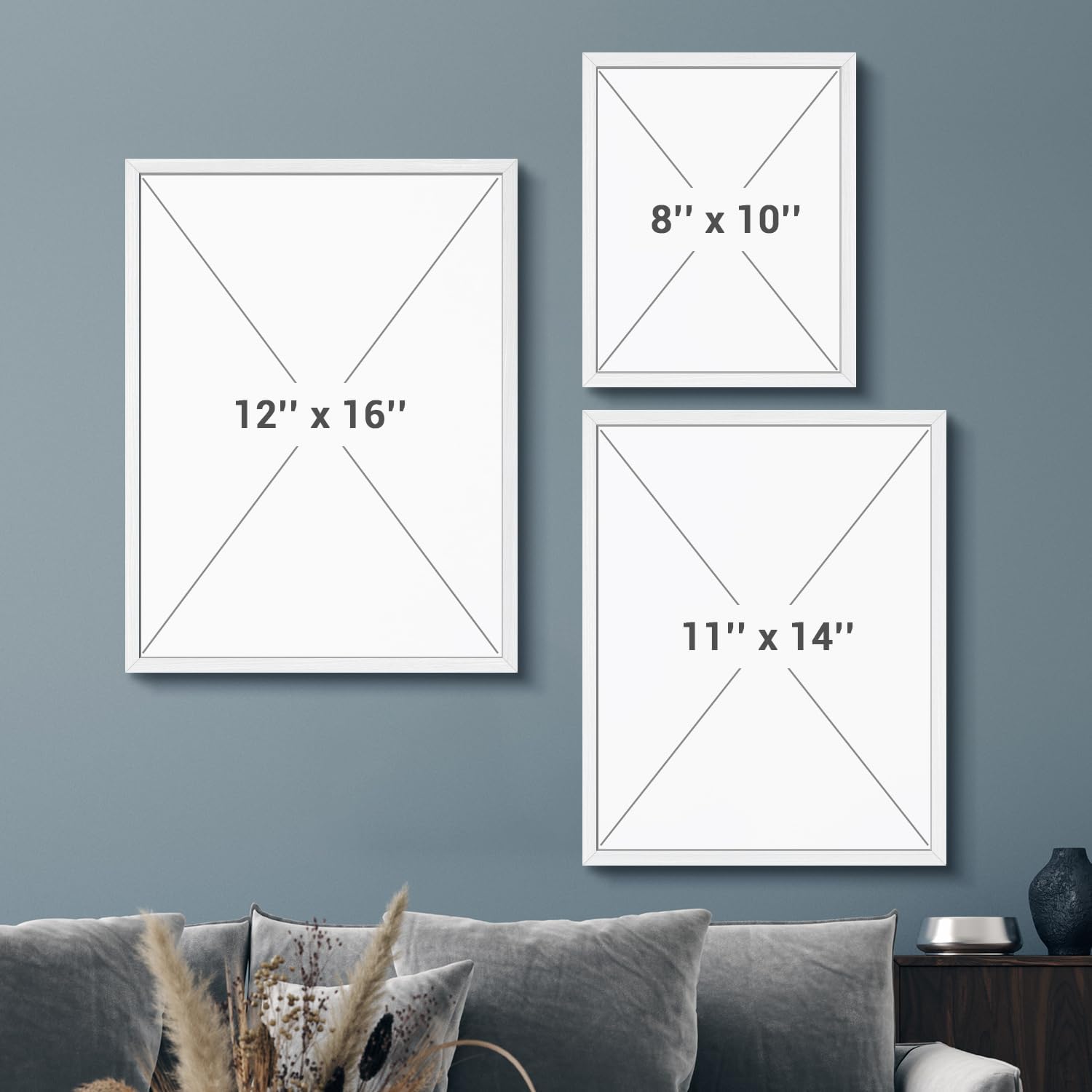 Wall26 Custom Framed Poster - Stylish Canvas Wall Art for Living Room or Bedroom | 12"x16" White