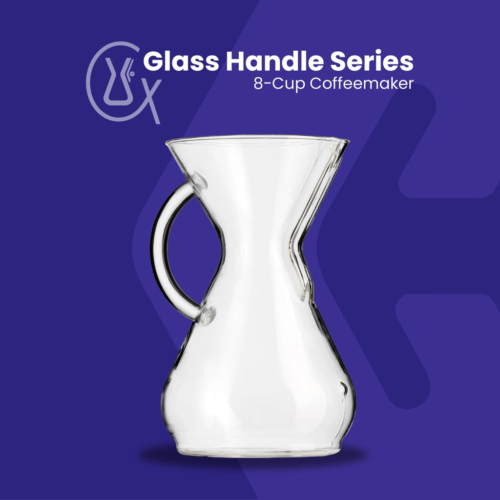 Chemex Bundle - 8-Cup Glass Handle Series - 100 ct Square Filters - Exclusive Packaging