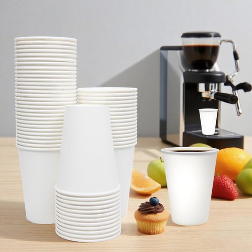 Cxsel Coffee Cups, 100 Count 12 Oz Paper Cups, Disposable Cups for Hot and Cold, Disposable Coffee Cups for Office Home Party