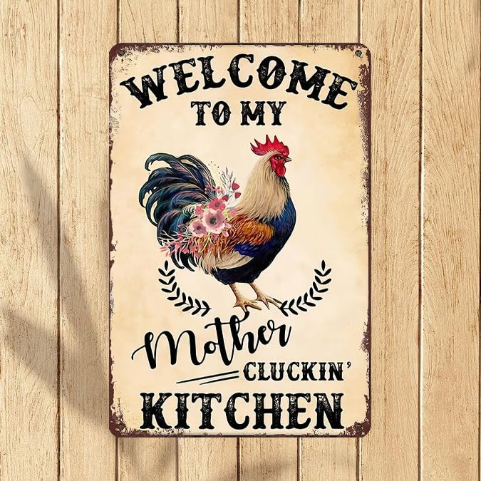 Vintage Chicken Coop Tin Sign - 8x12 Inch Farm Wall Art