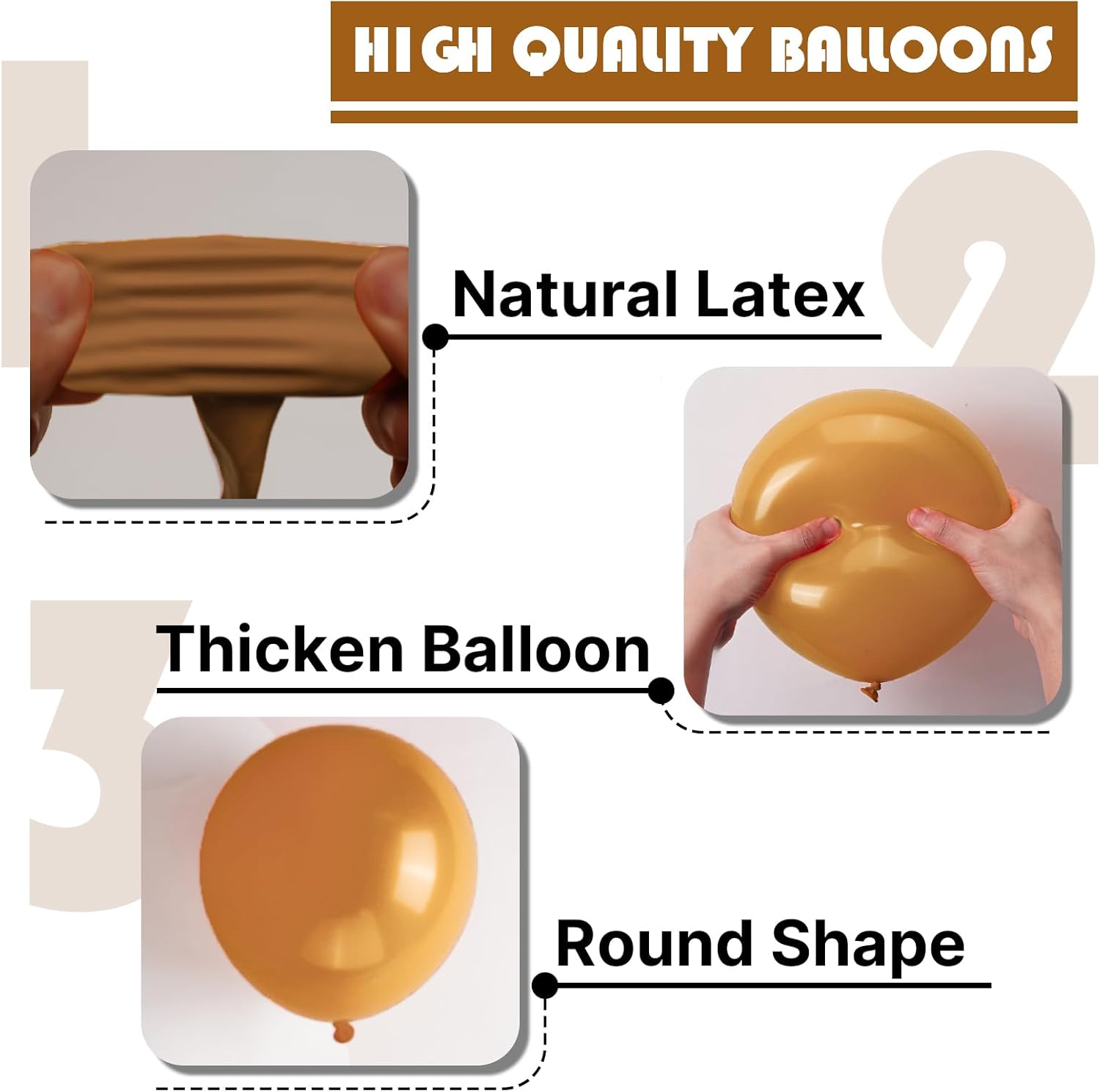 PartyWoo Tan Balloons - 120 Pcs Boho Neutral Latex Balloon Arch Kit for Birthday & Baby Showers | 5-18 Inch