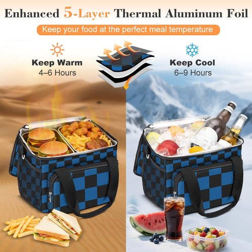 Coobiiya Insulated Lunch Bag - Leakproof Cooler for Men | Portable Soft Lunchbox for Travel & Camping