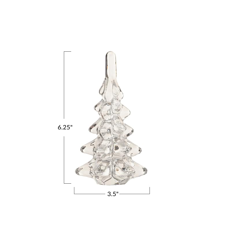 Clear Glass Christmas Tree Decor 3.5" Round x 6.25" H – Mini Tree